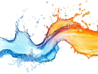 Stock photo of water splash liquid motion blue orange dynamic flow abstract art