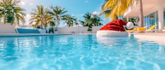 Poolside Santa Hat Holiday