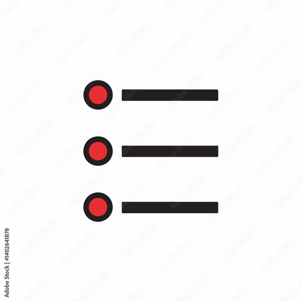 Poster menu icon displays list in simple graphic on white