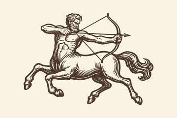 Engraved centaur archer with bow