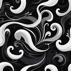 Fototapeta premium Abstract Swirling Monochrome Pattern