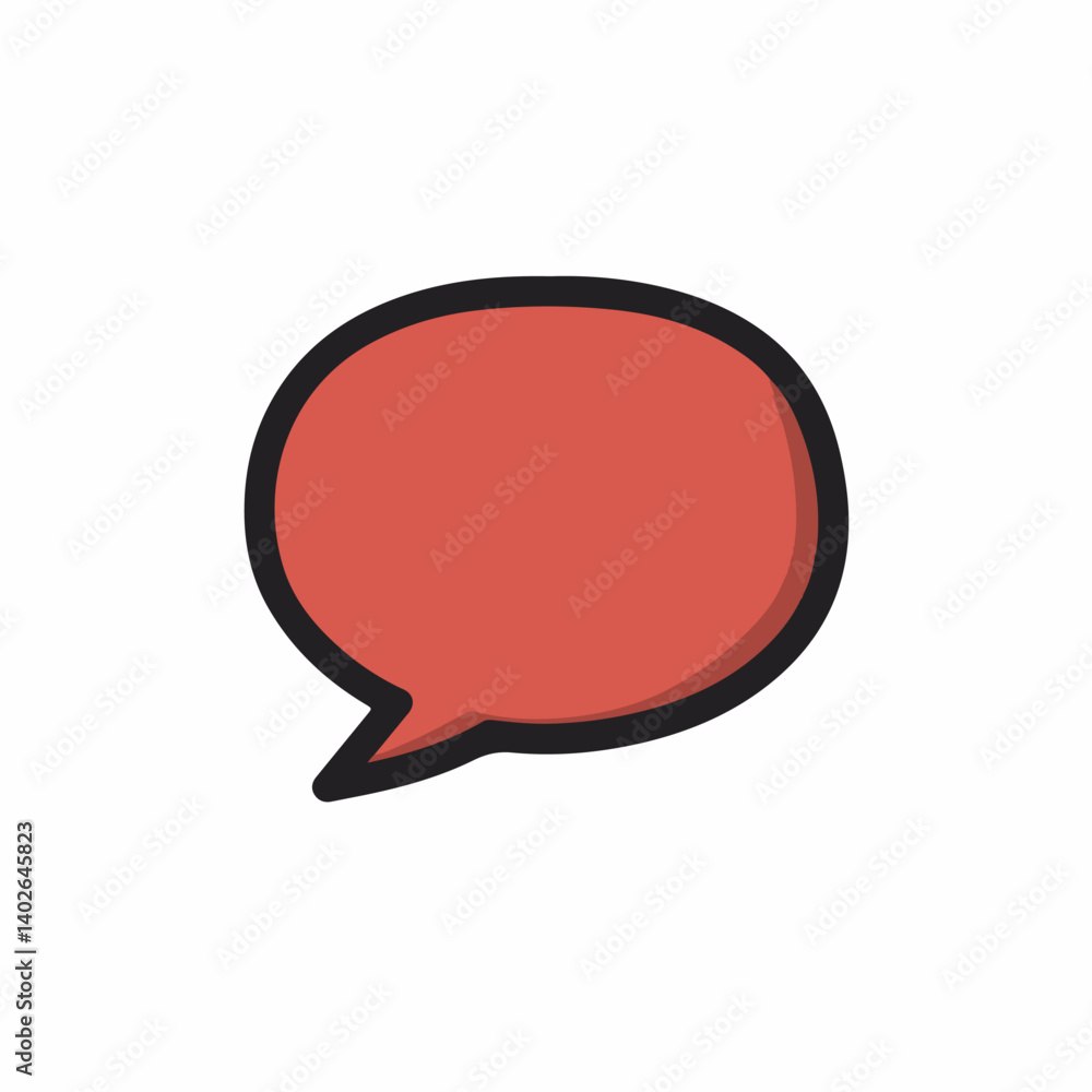 Poster red bubble communicates message isolated plain backdrop