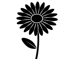 daisy flower silhouette vector illustration