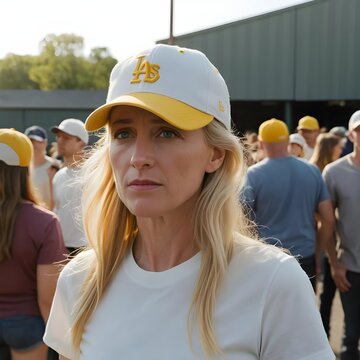 Woman Wearing LA Dodgers Baseball Cap