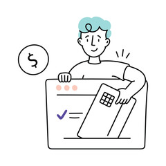 Payment Success vector colored minimal illustration. EPS 10 file