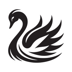 swan vector silhouette clip art logo illustration