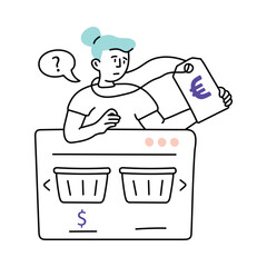 Price Comparison vector colored minimal illustration. EPS 10 file