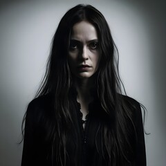 Pensive Woman in Black