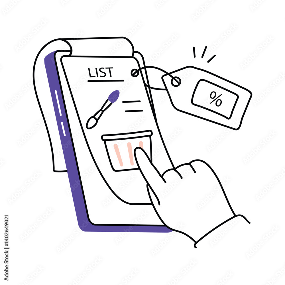 Poster add to cart vector colored minimal illustration. eps 10 file