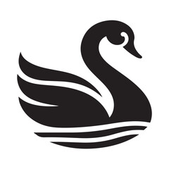swan vector silhouette clip art logo illustration