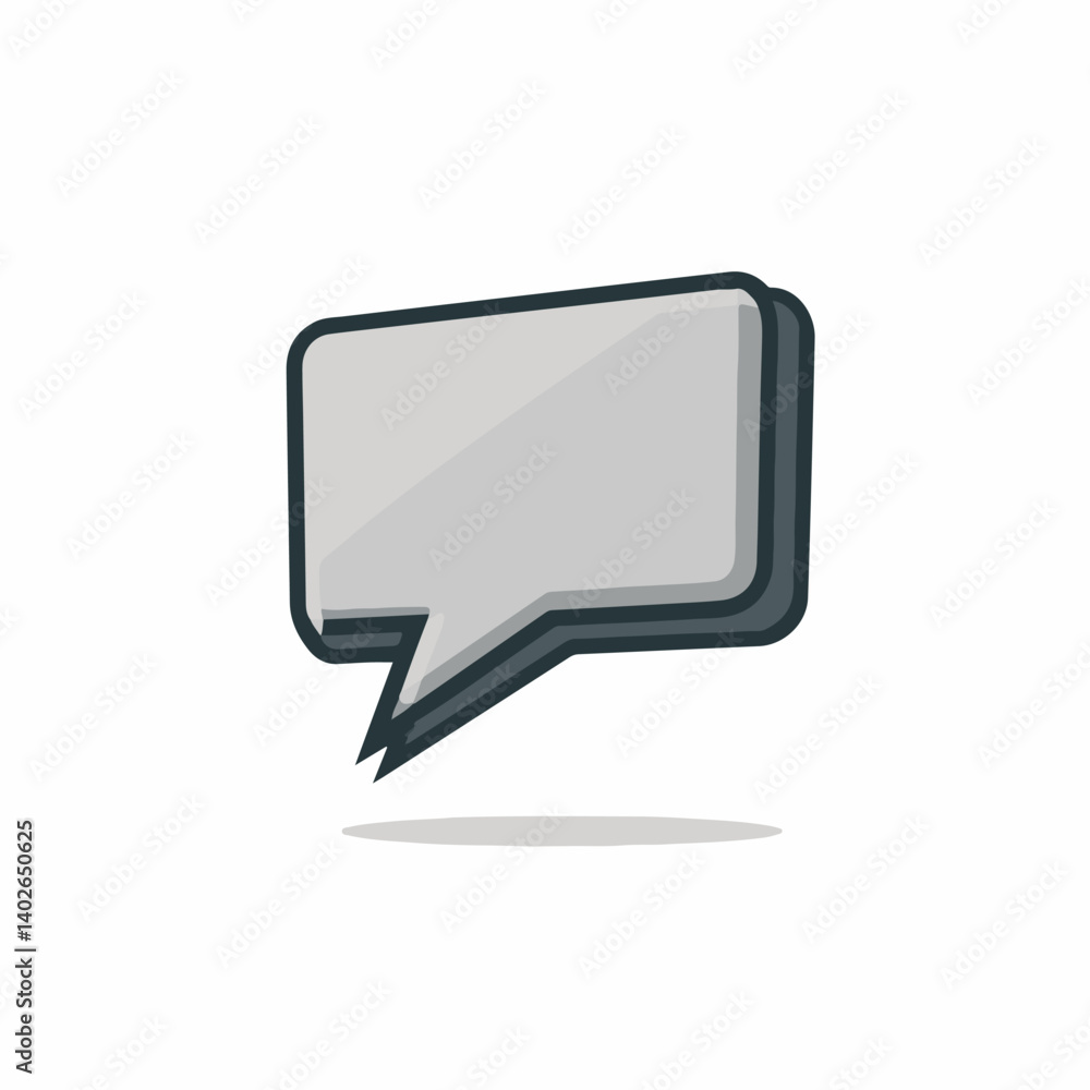 Poster gray bubble conveys communication message on blank background