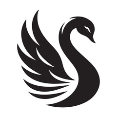 swan vector silhouette clip art logo illustration