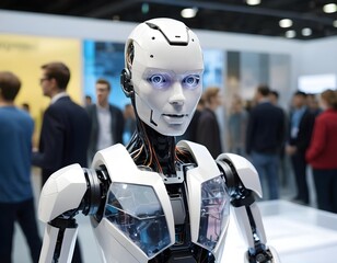 Humanoid Robot at Tech Exhibition