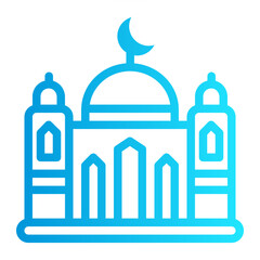 icon mosque with style gradient