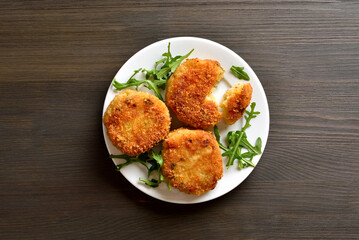 Deep fried fish cakes from mashed potato and minced fish