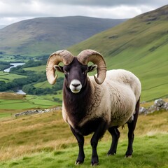 Naklejka premium Majestic Ram on Rolling Hills