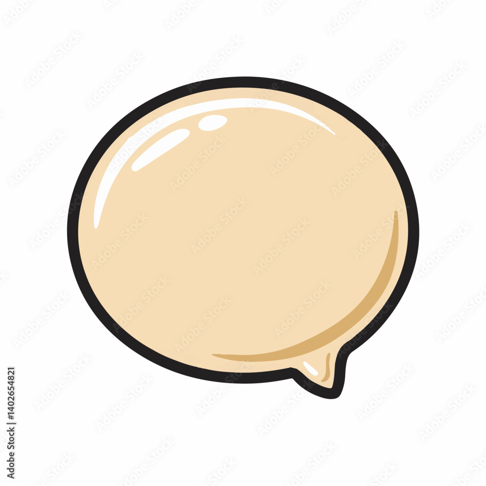 Poster rounded balloon shape conveys message on white backdrop