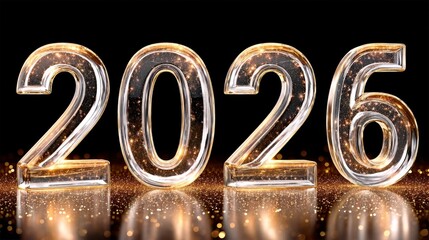 Illuminated 2026 New Year Numbers

