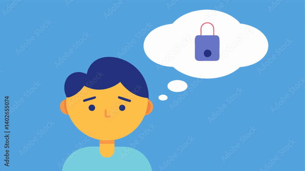 Poster user feedback a thought bubble above a user showcasing satisfaction or contemplation regarding their