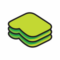 Layers stack vertically in minimal graphic isolated style