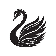 swan vector silhouette clip art logo illustration