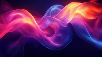 Fototapeta premium Neon Abstract Liquid Waves in Motion Vibrant Surreal Digital Background
