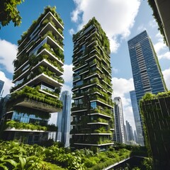 Green Skyscrapers, Urban Greenery, Sustainable Architecture