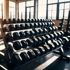 Dumbbell Rack in Modern Gym