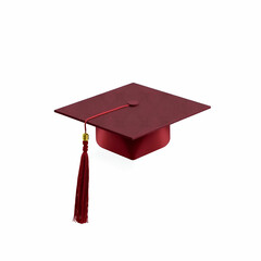 Graduation cap maroon white background intelligence