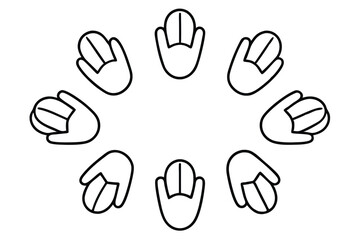 finger line art simple black and white drawing style