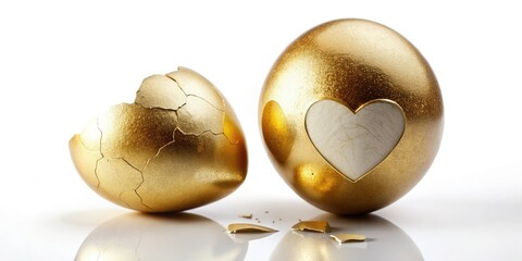 Golden Heart Egg Crack Bokeh Background -  Stunning High-Resolution Photo