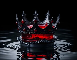 Black Crown in Red Liquid