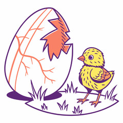 cracked egg silhouette vector illustration