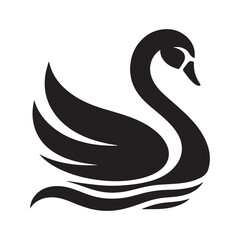 swan vector silhouette clip art logo illustration