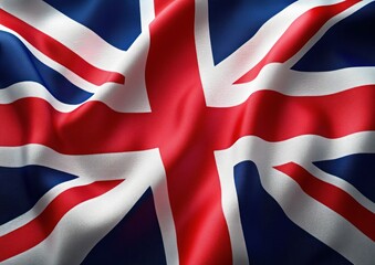 Fototapeta premium Waving Union Jack Flag in Natural Light with Texture and Motion