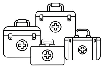 first aid kit line art image for safety kit