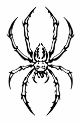 black and white svg vector, Halloween spider icon