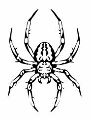 black and white svg vector, Halloween spider icon