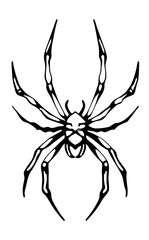 black and white svg vector, Halloween spider icon