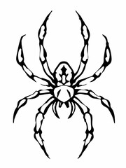 black and white svg vector, Halloween spider icon