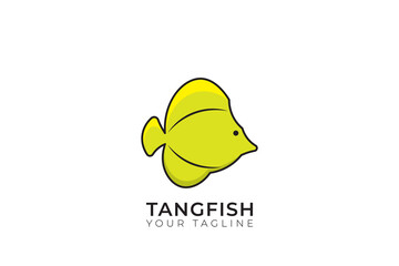 Colorful tang fish logo design, abstract tang fish logo vector illustration template