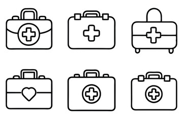 first aid kit line art symbol for first responders