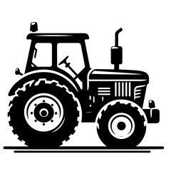 silhouette of a tractor