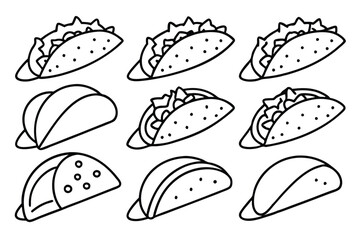 fish tacos line art capturing delicious fresh flavors