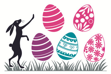 Easter egg silhouette vector illustration