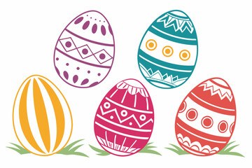 set of Easter egg silhouette vector illustration
