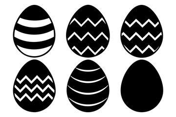 set of Easter egg silhouette vector illustration