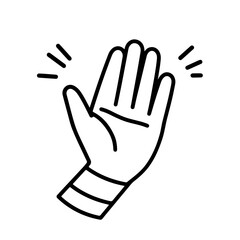 Obraz premium Minimalist Hand Sign Line Art Icon
