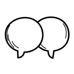 Outline Icon of Speech Bubbles in Thin Lines