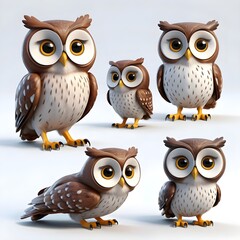 Adorable Cartoon Owls Collection